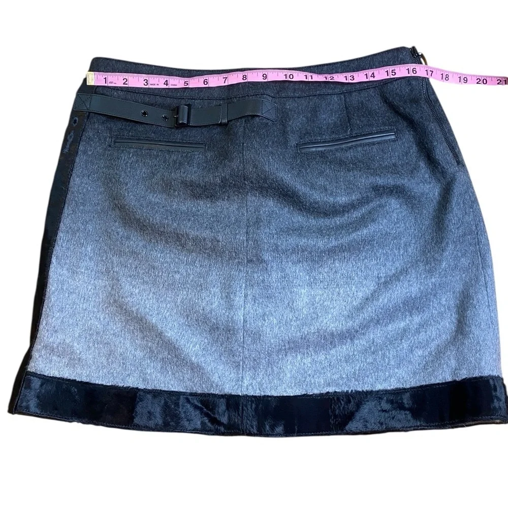 W by Worth Wool Blend Faux Fur Lined Mini Skirt Women’s Size 10 - Picture 3 of 9